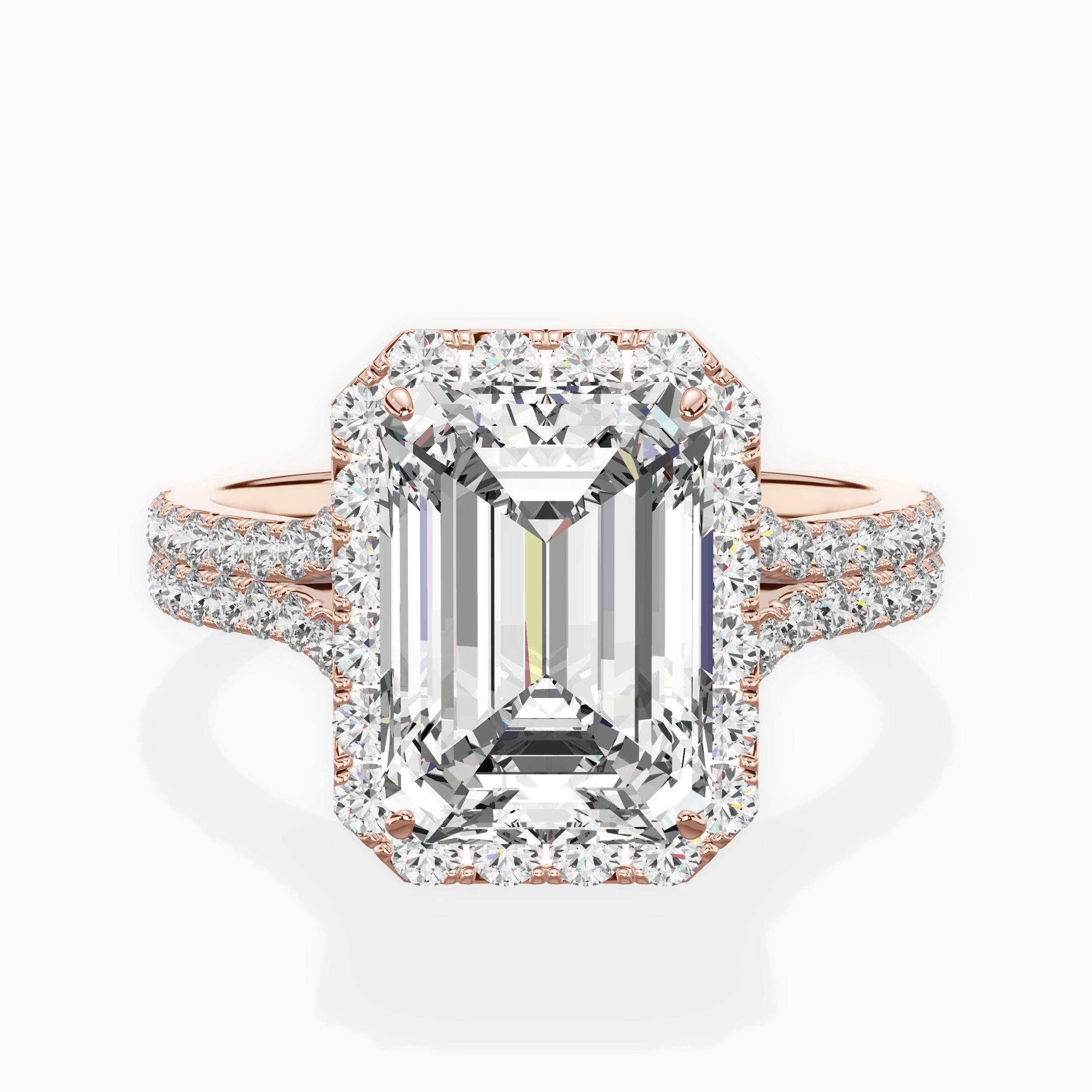 Split Shank Hidden Halo Engagement Ring