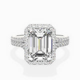 Split Shank Hidden Halo Engagement Ring
