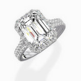 Split Shank Hidden Halo Engagement Ring