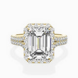 Split Shank Hidden Halo Engagement Ring