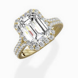 Split Shank Hidden Halo Engagement Ring