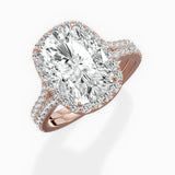 Split Shank Hidden Halo Engagement Ring