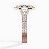 Split Shank Hidden Halo Engagement Ring