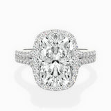 Split Shank Hidden Halo Engagement Ring