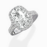 Split Shank Hidden Halo Engagement Ring