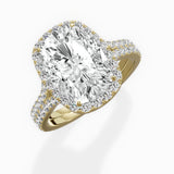 Split Shank Hidden Halo Engagement Ring