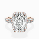 Split Shank Hidden Halo Engagement Ring