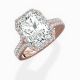 Split Shank Hidden Halo Engagement Ring