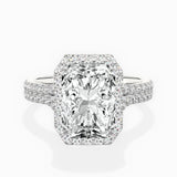 Split Shank Hidden Halo Engagement Ring