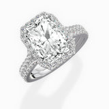 Split Shank Hidden Halo Engagement Ring