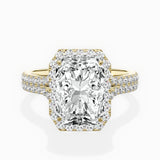 Split Shank Hidden Halo Engagement Ring