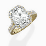 Split Shank Hidden Halo Engagement Ring