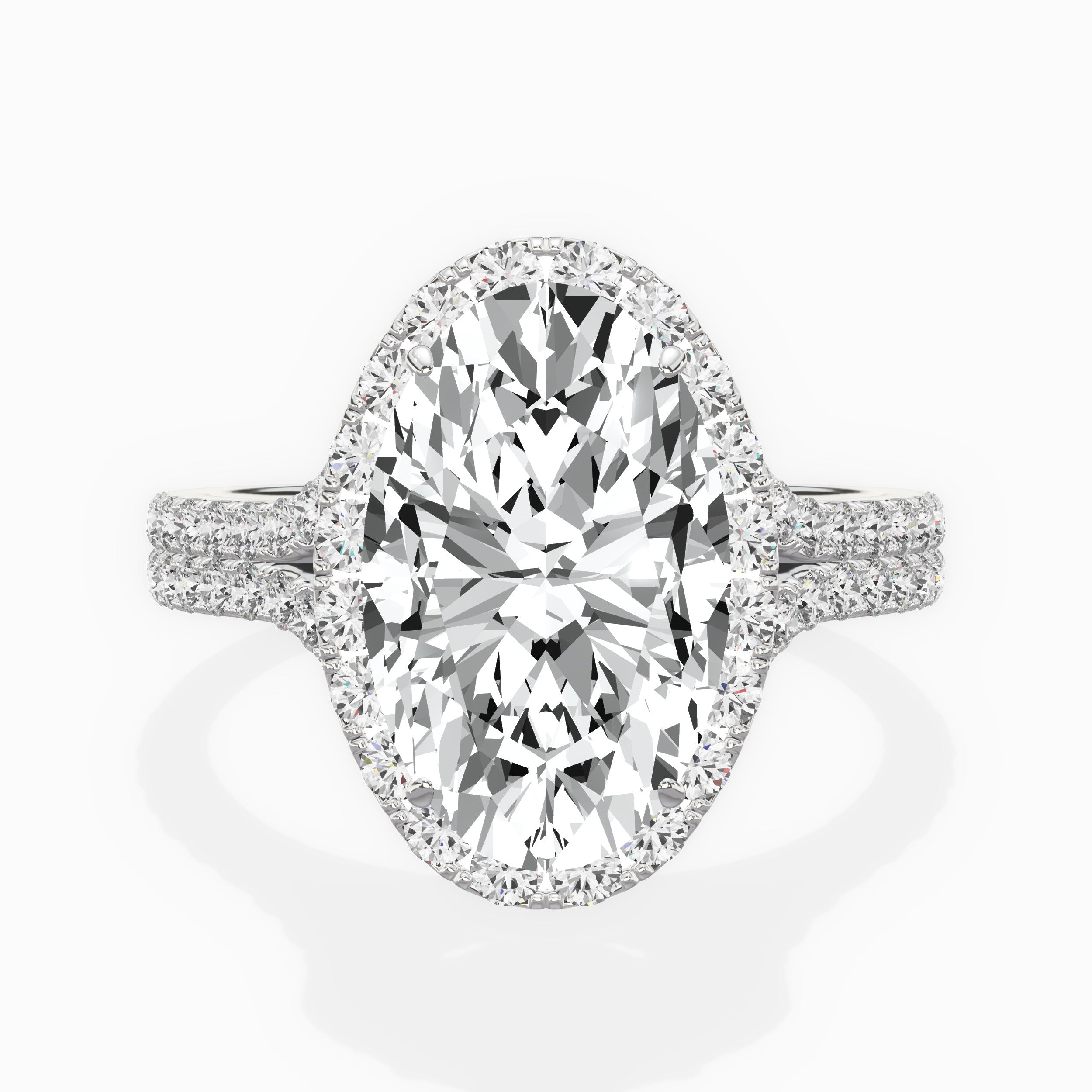 Split Shank Hidden Halo Engagement Ring