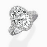 Split Shank Hidden Halo Engagement Ring