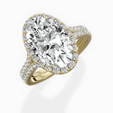 Split Shank Hidden Halo Engagement Ring