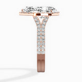Split Shank Hidden Halo Engagement Ring