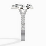 Split Shank Hidden Halo Engagement Ring