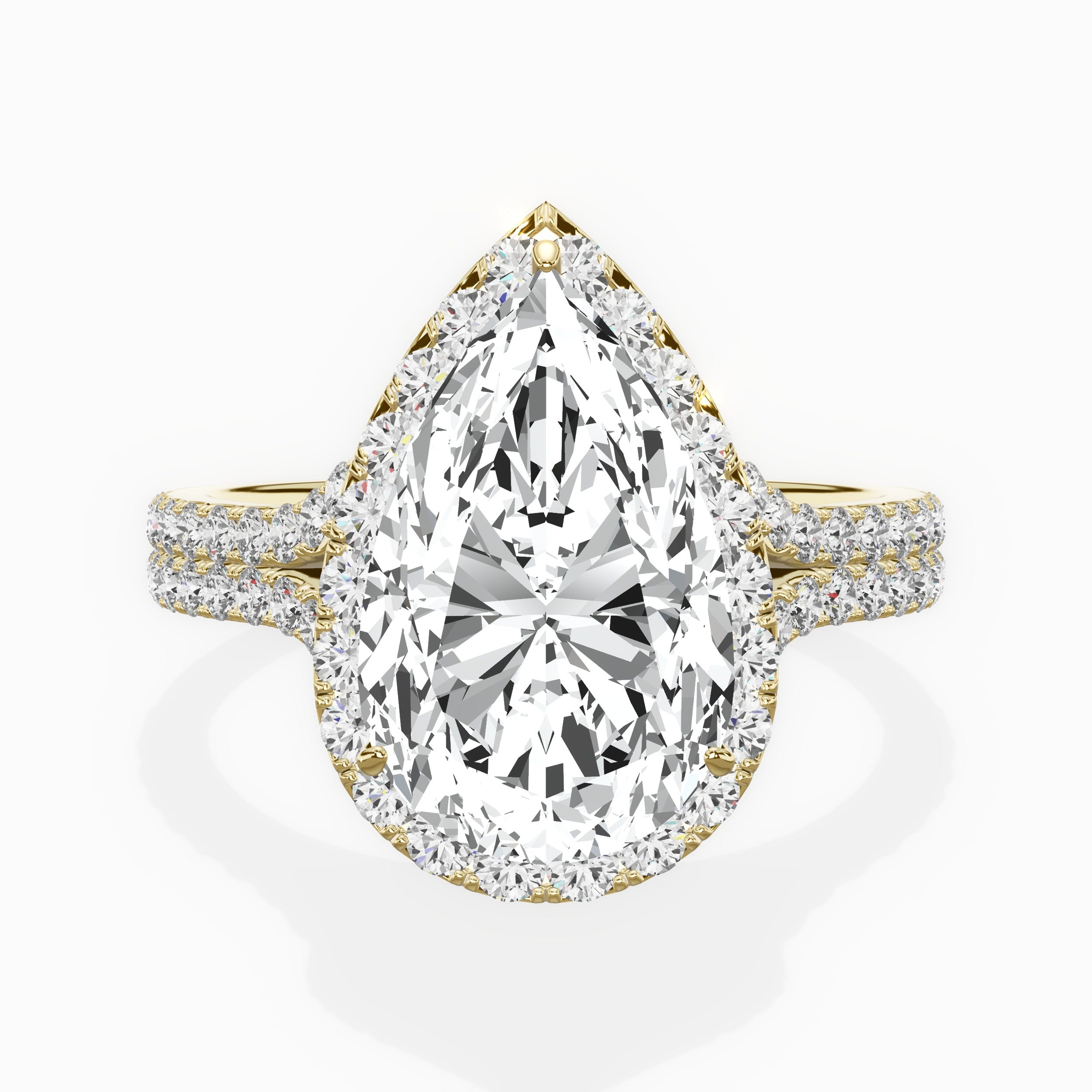 Split Shank Hidden Halo Engagement Ring