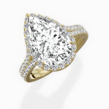 Split Shank Hidden Halo Engagement Ring