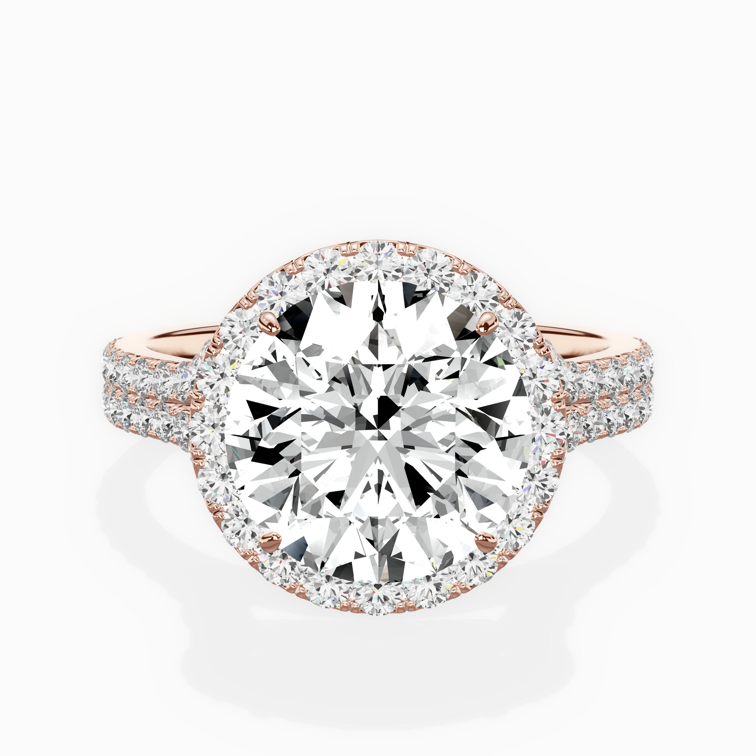 Split Shank Hidden Halo Engagement Ring