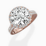 Split Shank Hidden Halo Engagement Ring