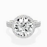 Split Shank Hidden Halo Engagement Ring