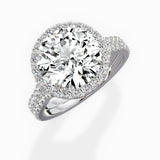 Split Shank Hidden Halo Engagement Ring
