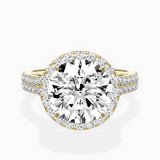 Split Shank Hidden Halo Engagement Ring