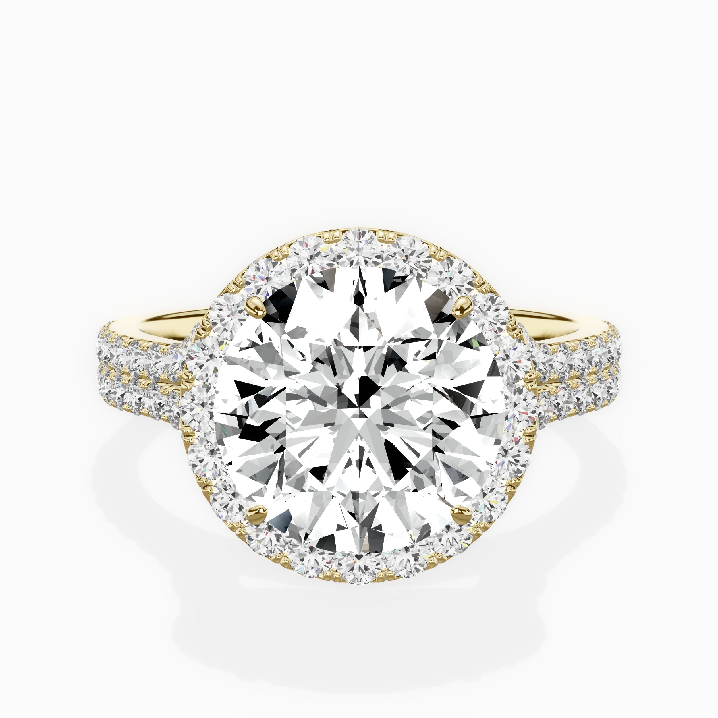 Split Shank Hidden Halo Engagement Ring