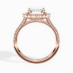 Vintage Halo Emerald Engagement Ring in Rose Gold