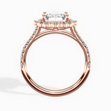 Vintage Halo Emerald Engagement Ring in Rose Gold