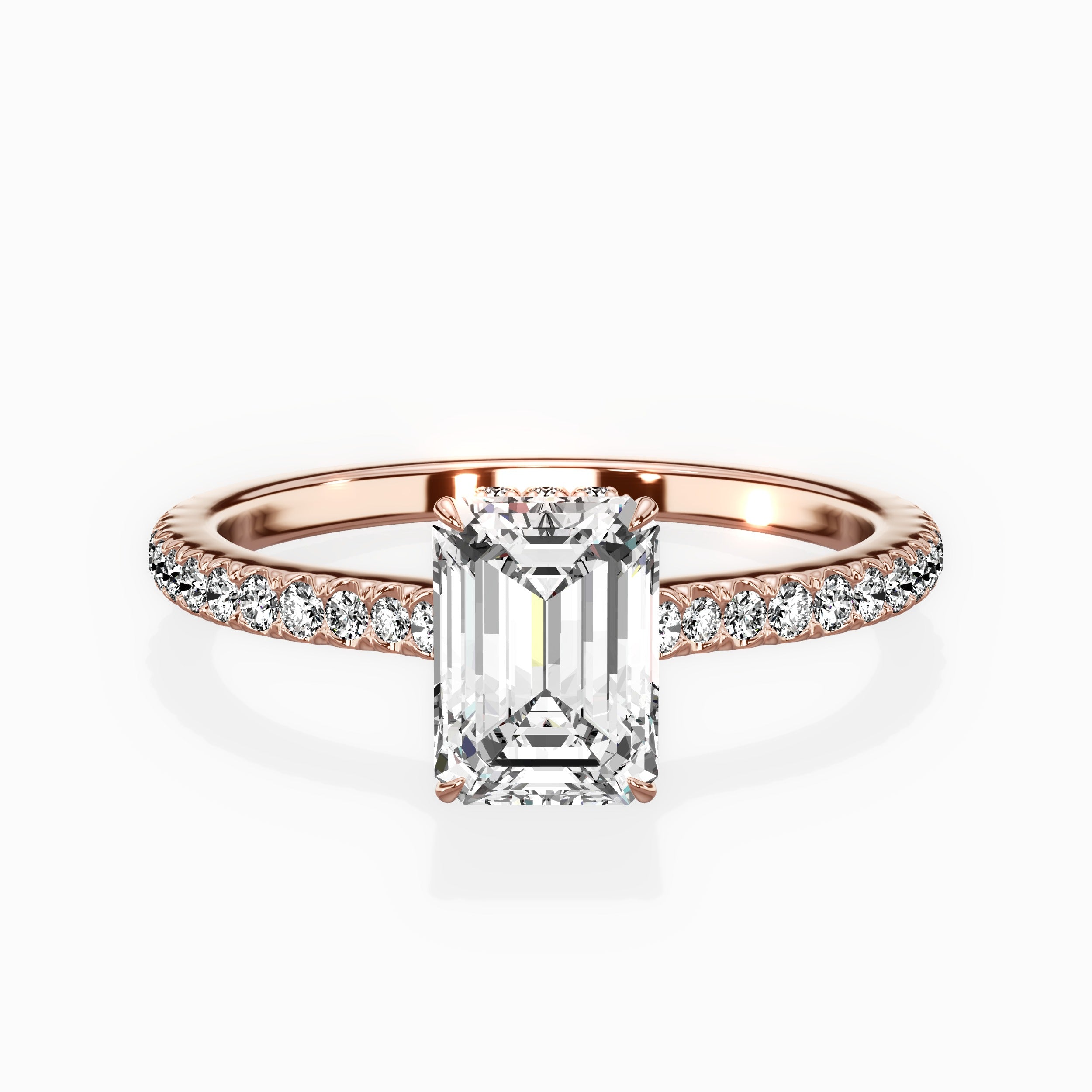 Pave Hidden Halo Engagement Ring