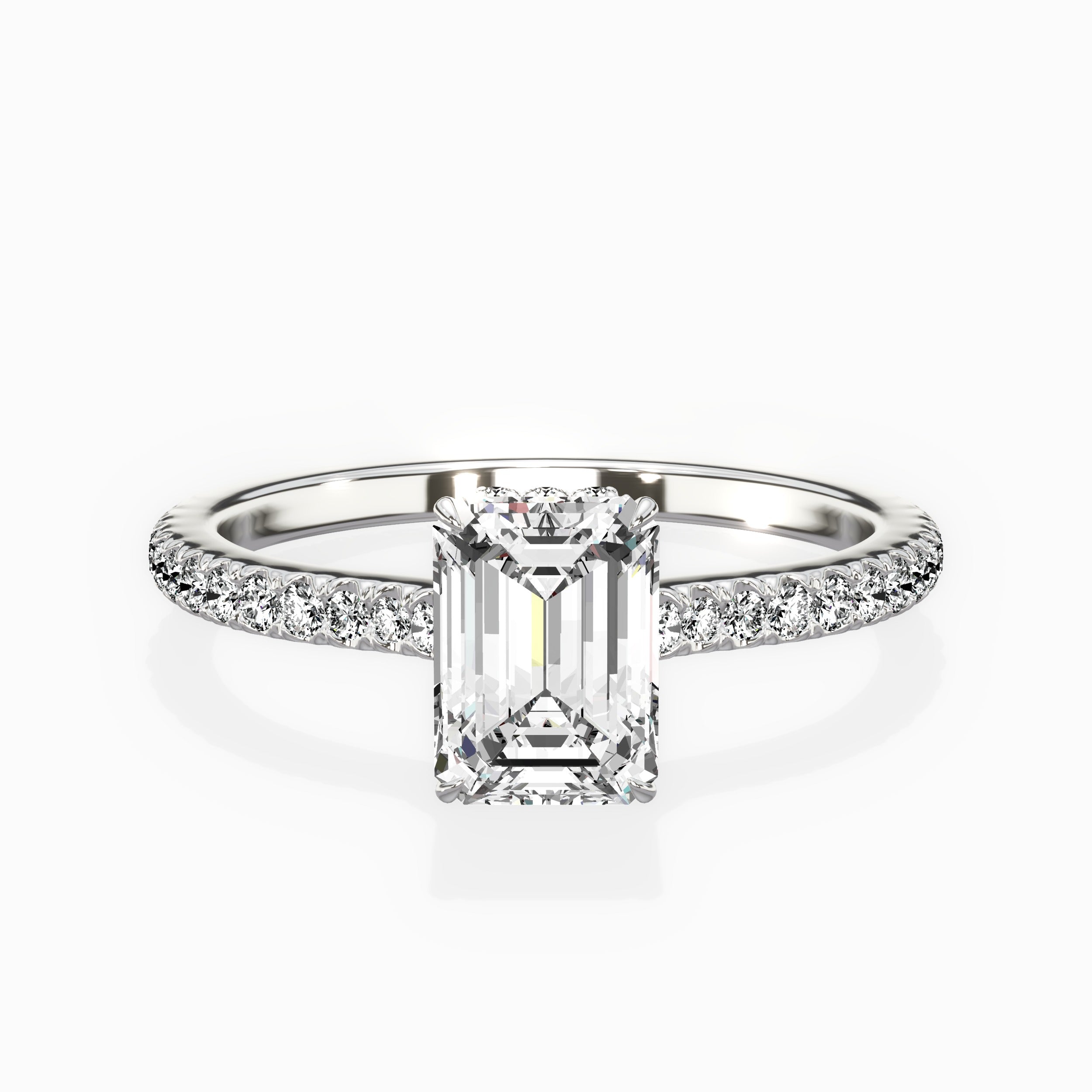 Pave Hidden Halo Engagement Ring
