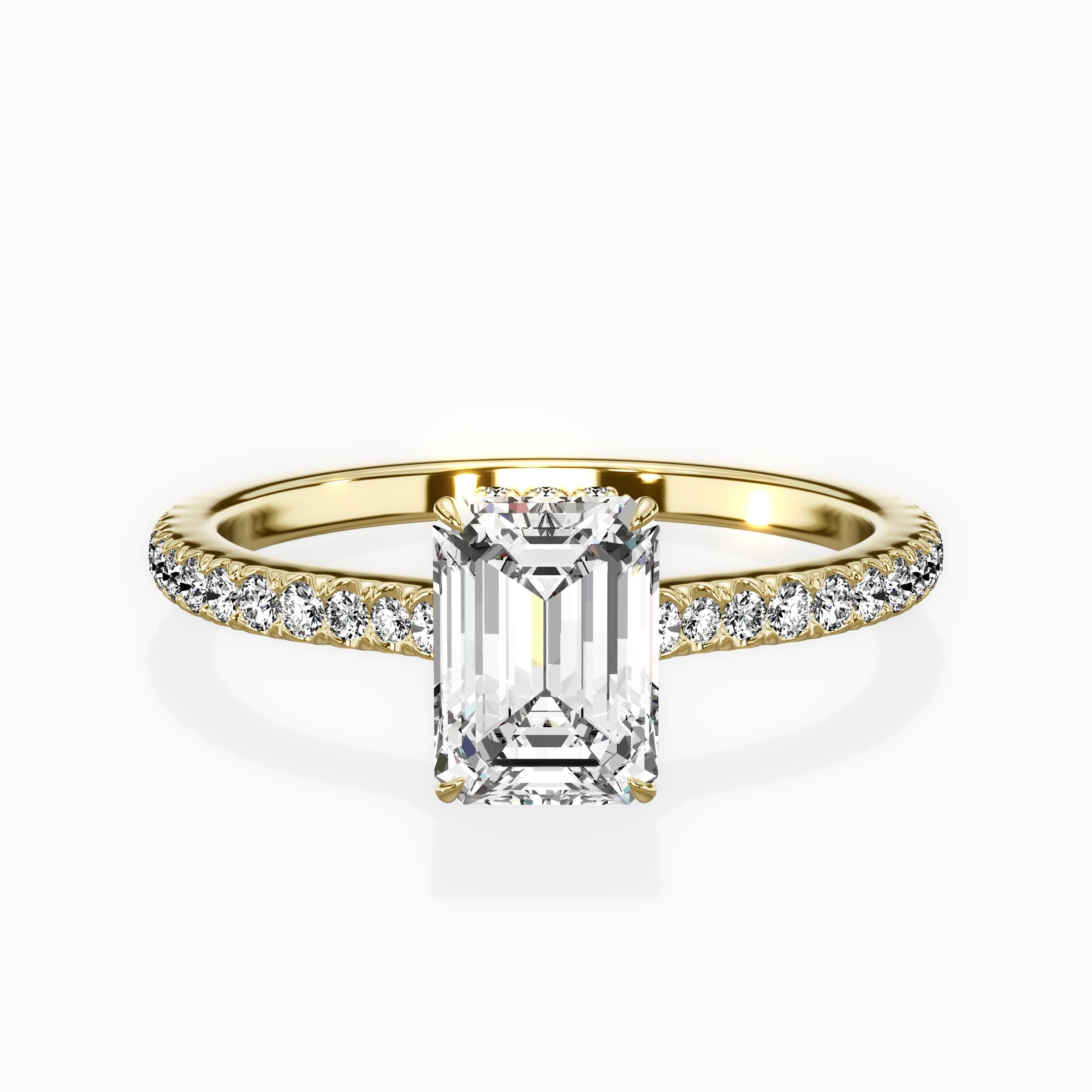 Pave Hidden Halo Engagement Ring