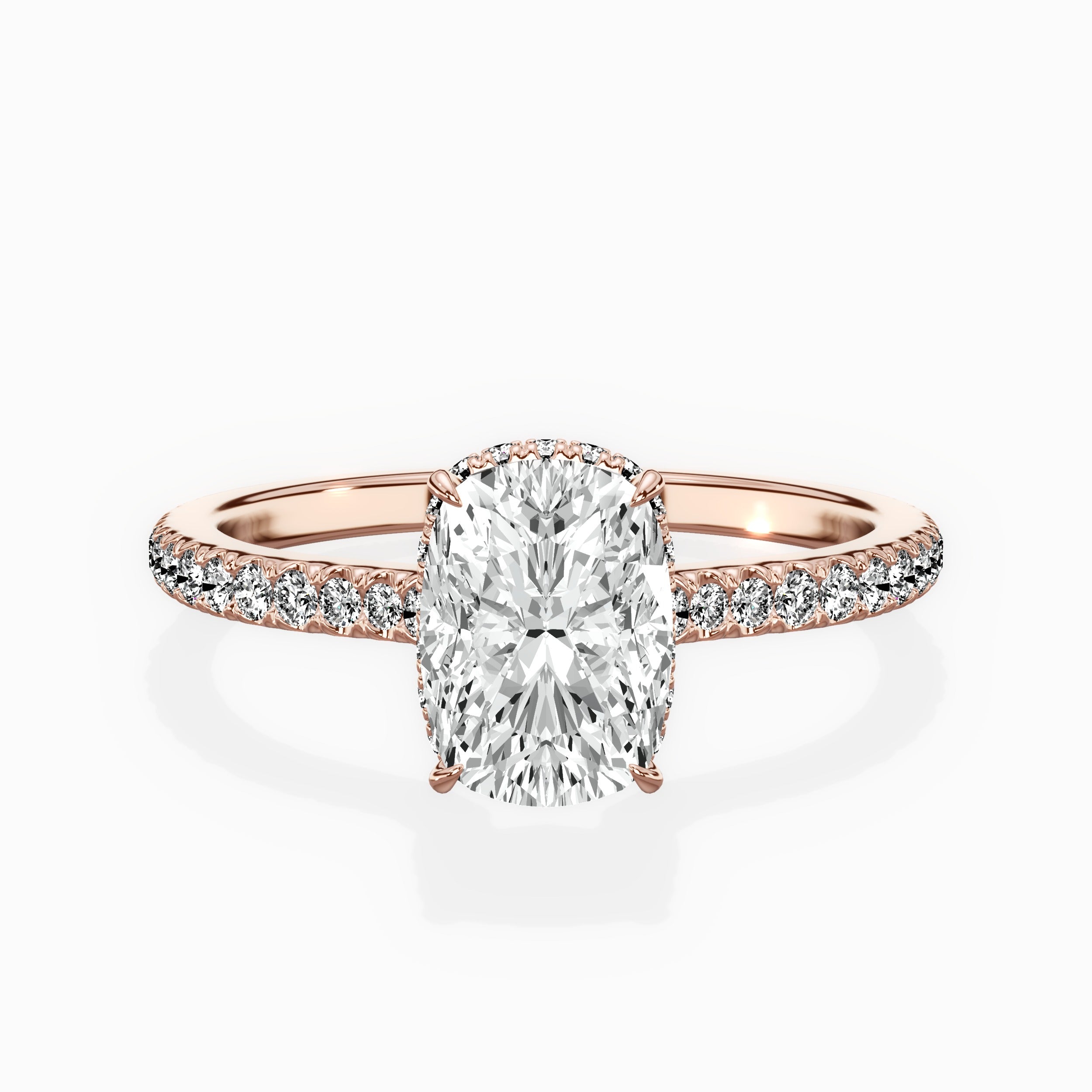 Pave Hidden Halo Engagement Ring