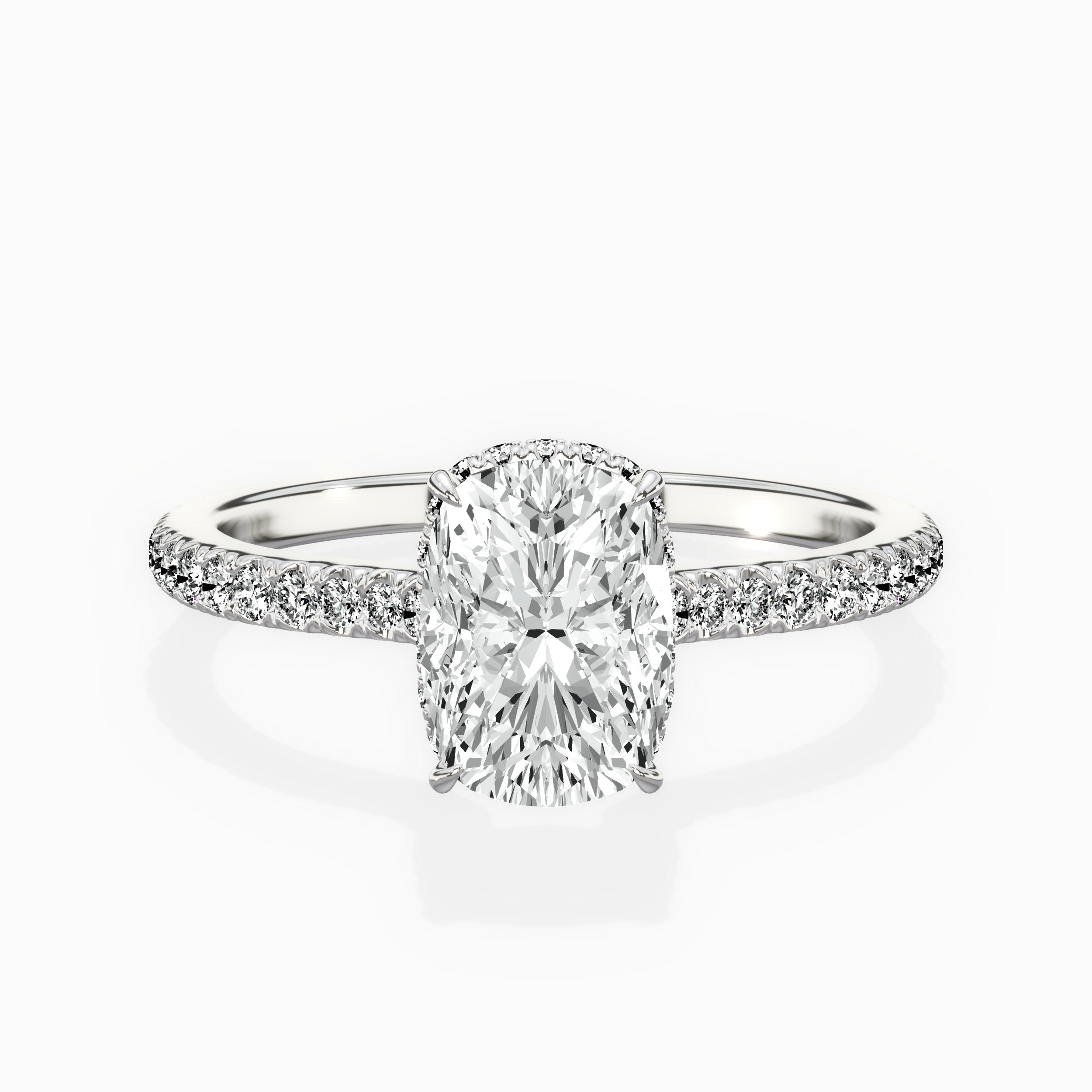 Pave Hidden Halo Engagement Ring
