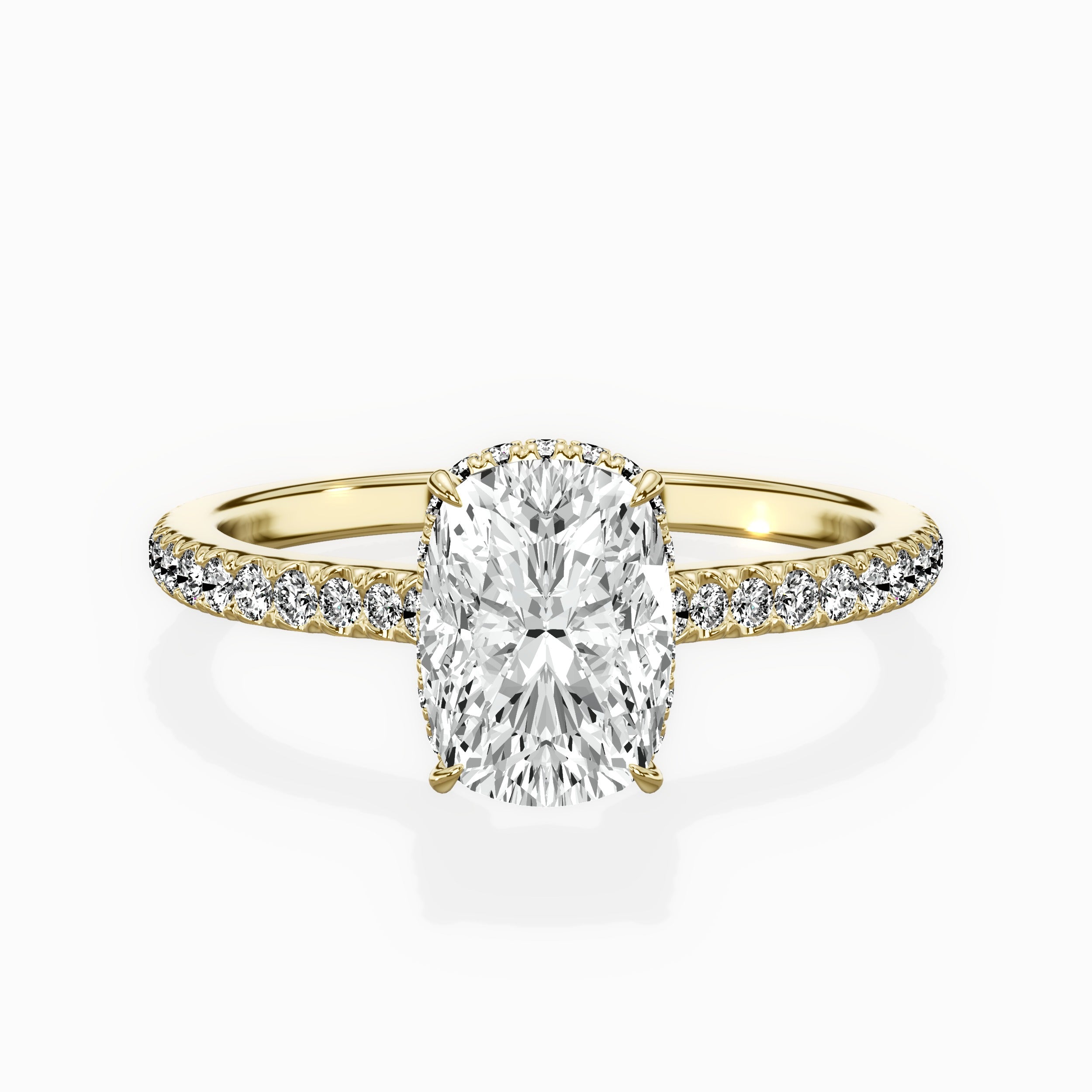 Pave Hidden Halo Engagement Ring