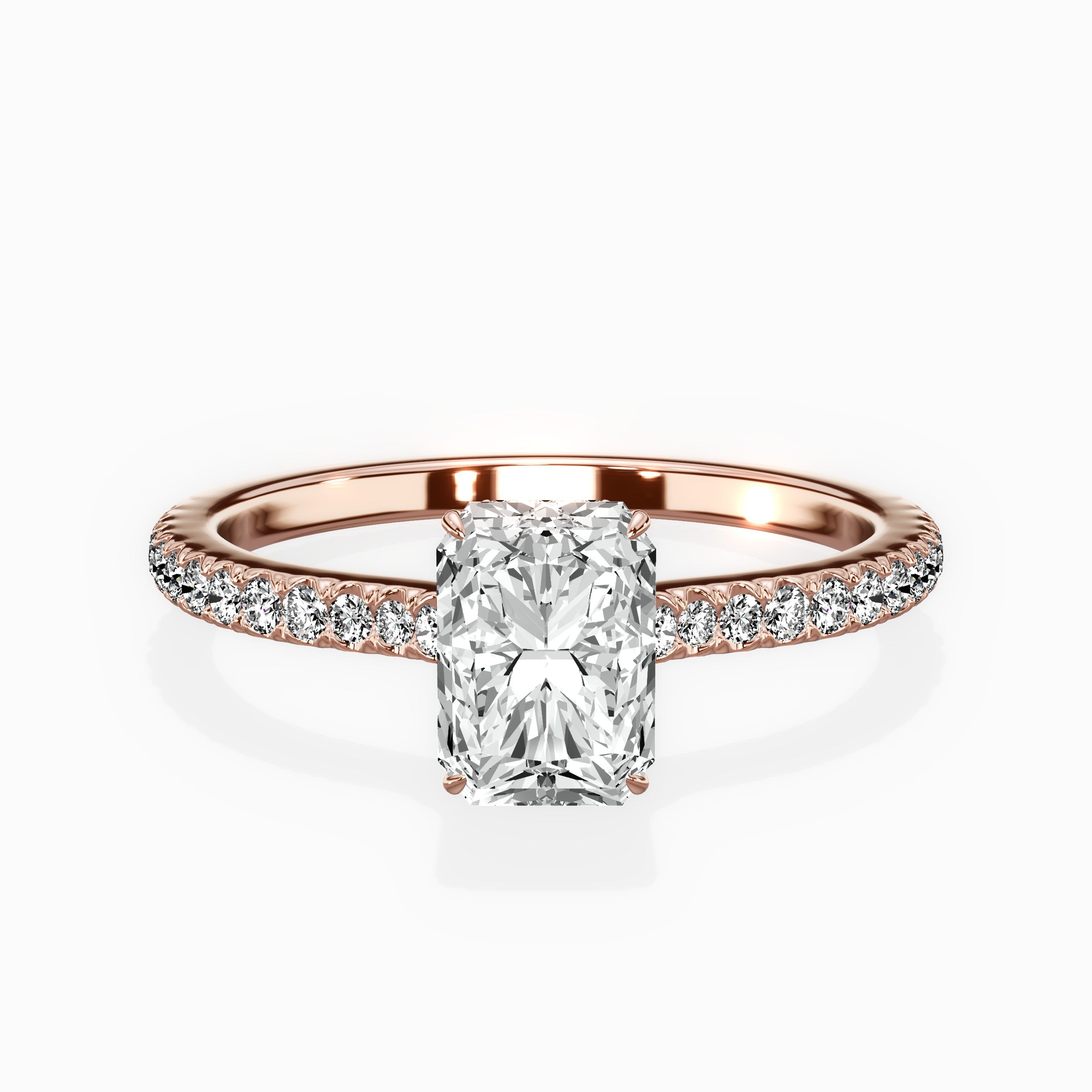 Pave Hidden Halo Engagement Ring