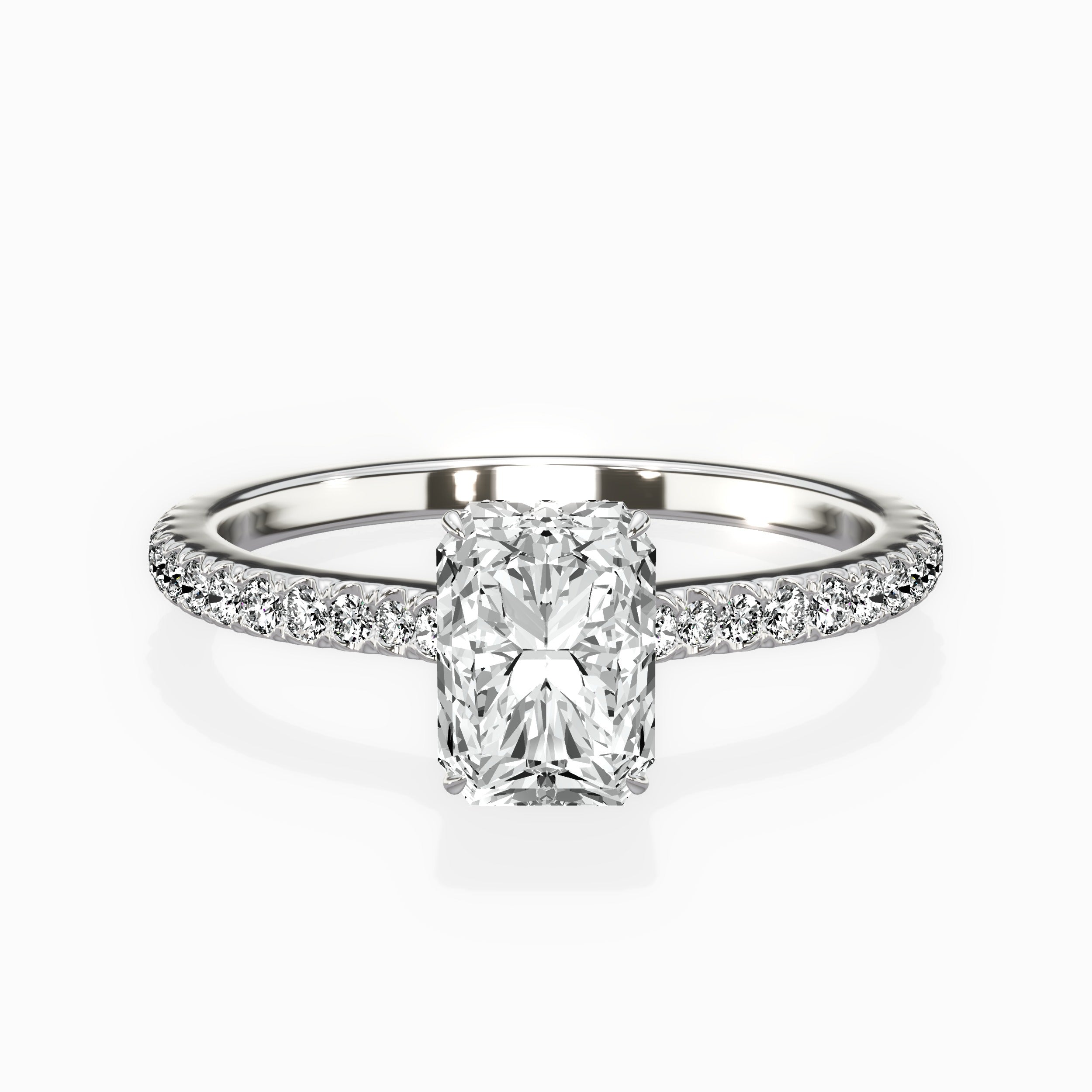 Pave Hidden Halo Engagement Ring
