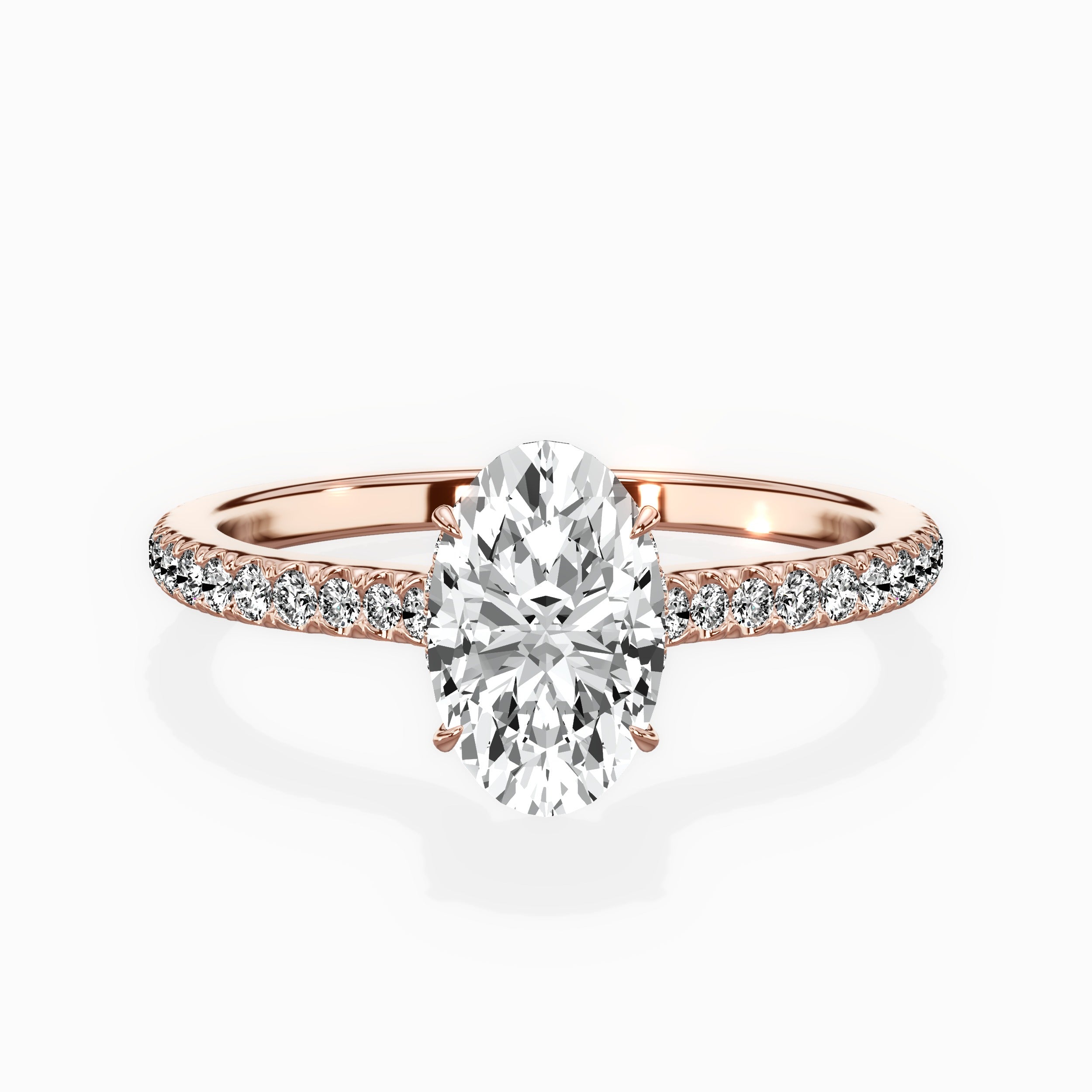 Pave Hidden Halo Engagement Ring