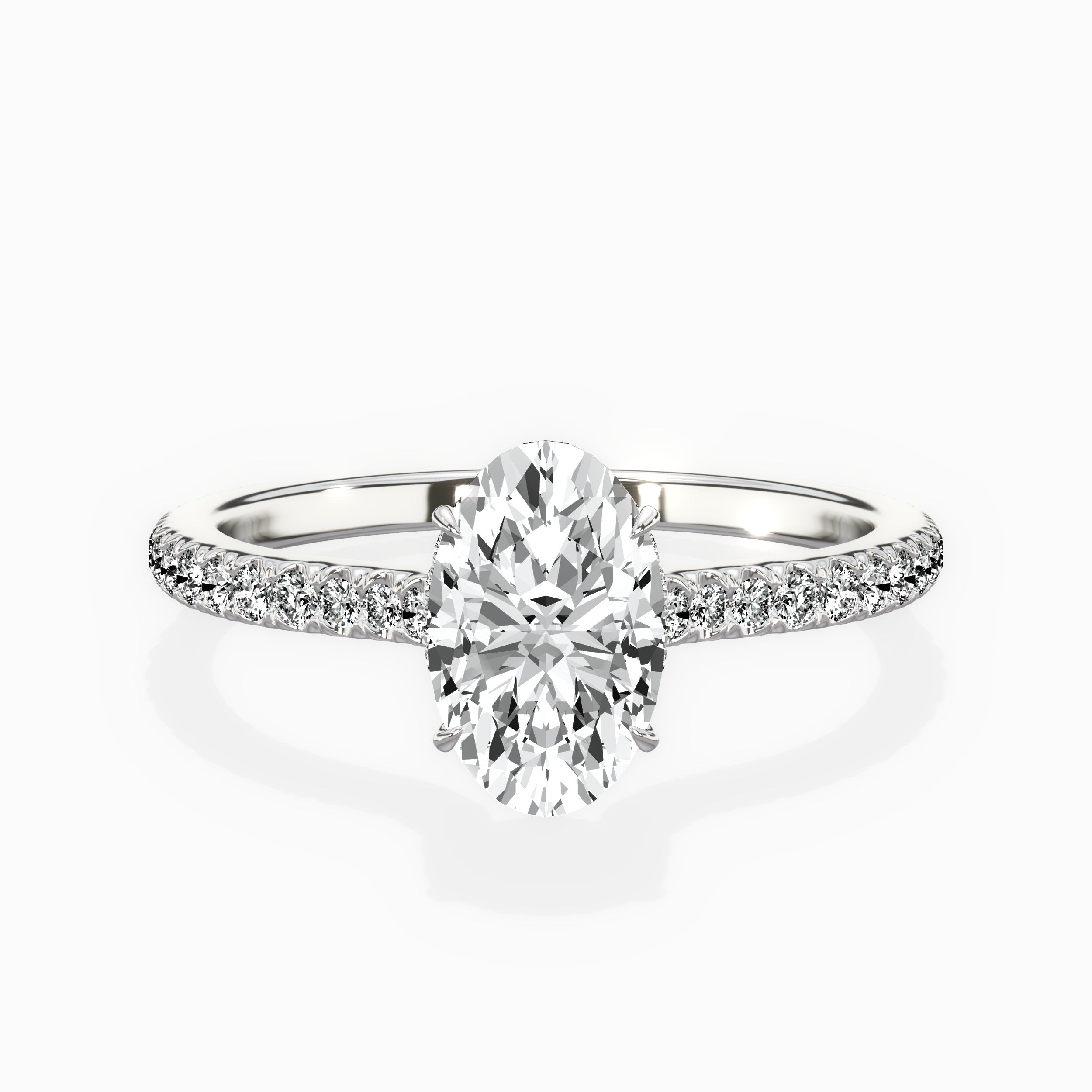 Pave Hidden Halo Engagement Ring