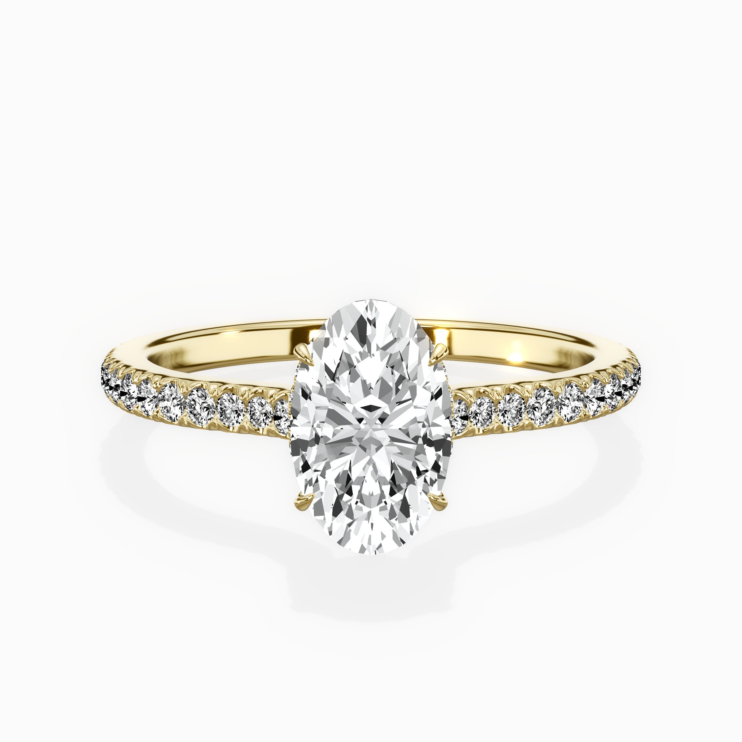 Pave Hidden Halo Engagement Ring