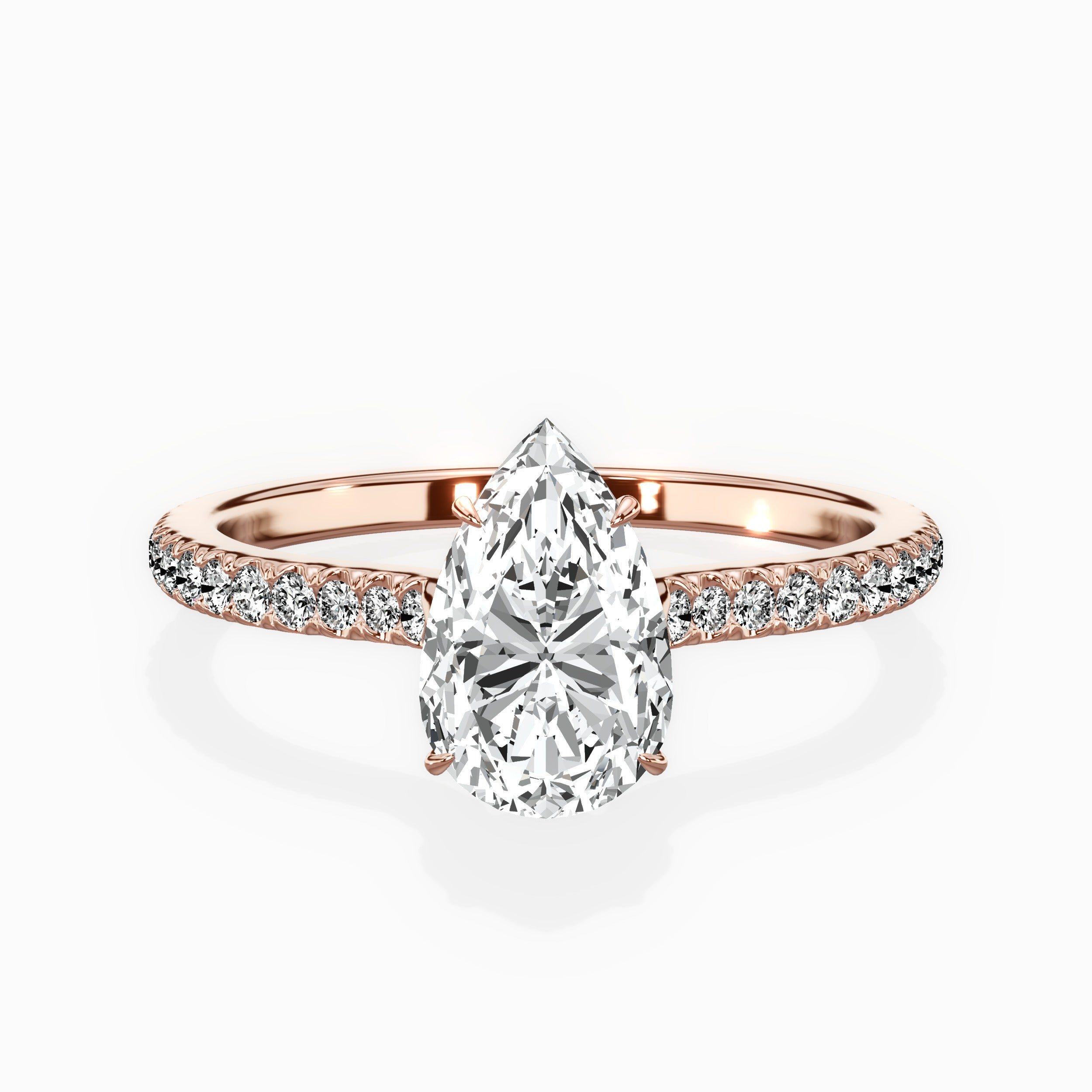 Pave Hidden Halo Engagement Ring