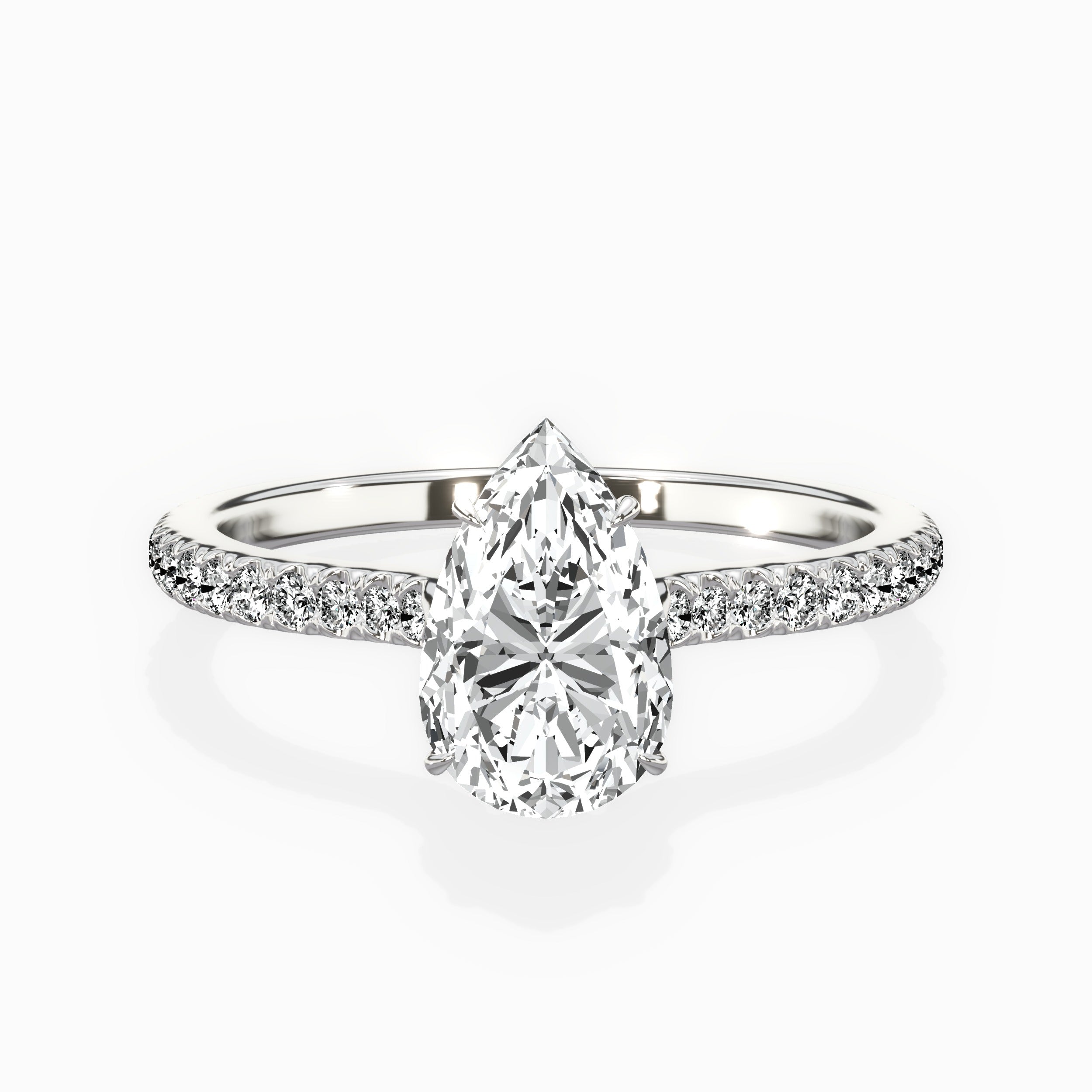 Pave Hidden Halo Engagement Ring