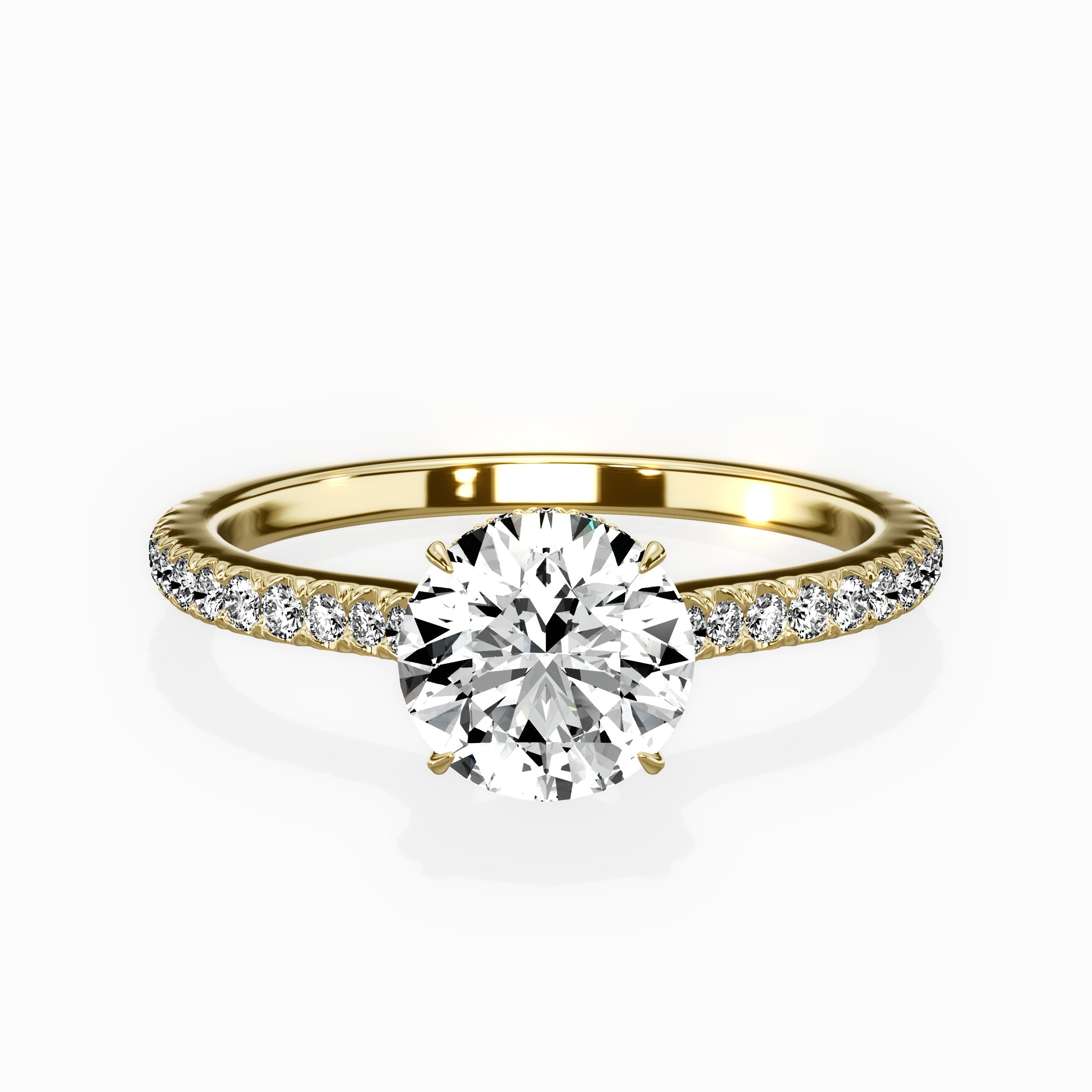 Pave Hidden Halo Engagement Ring