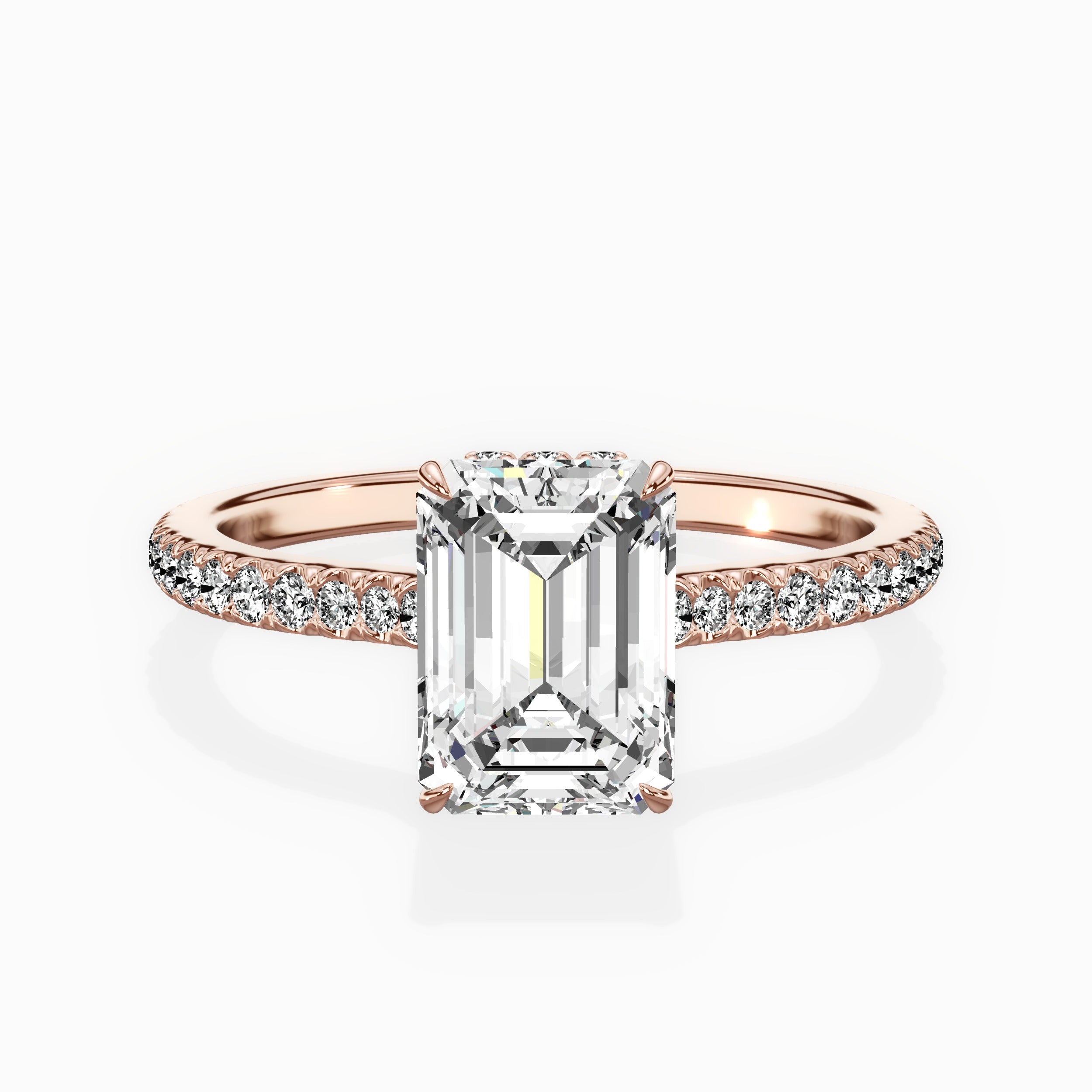 Pave Hidden Halo Engagement Ring