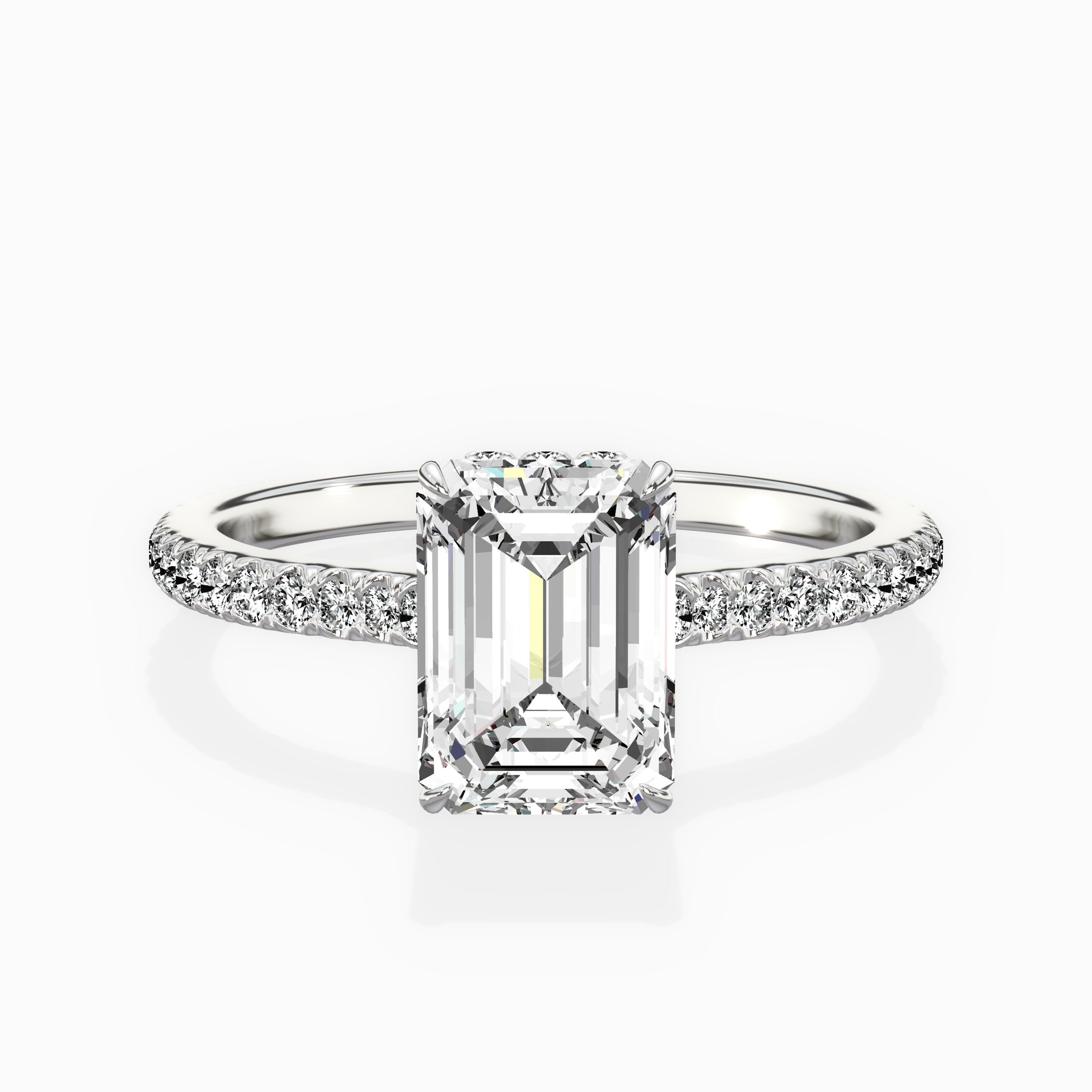 Pave Hidden Halo Engagement Ring