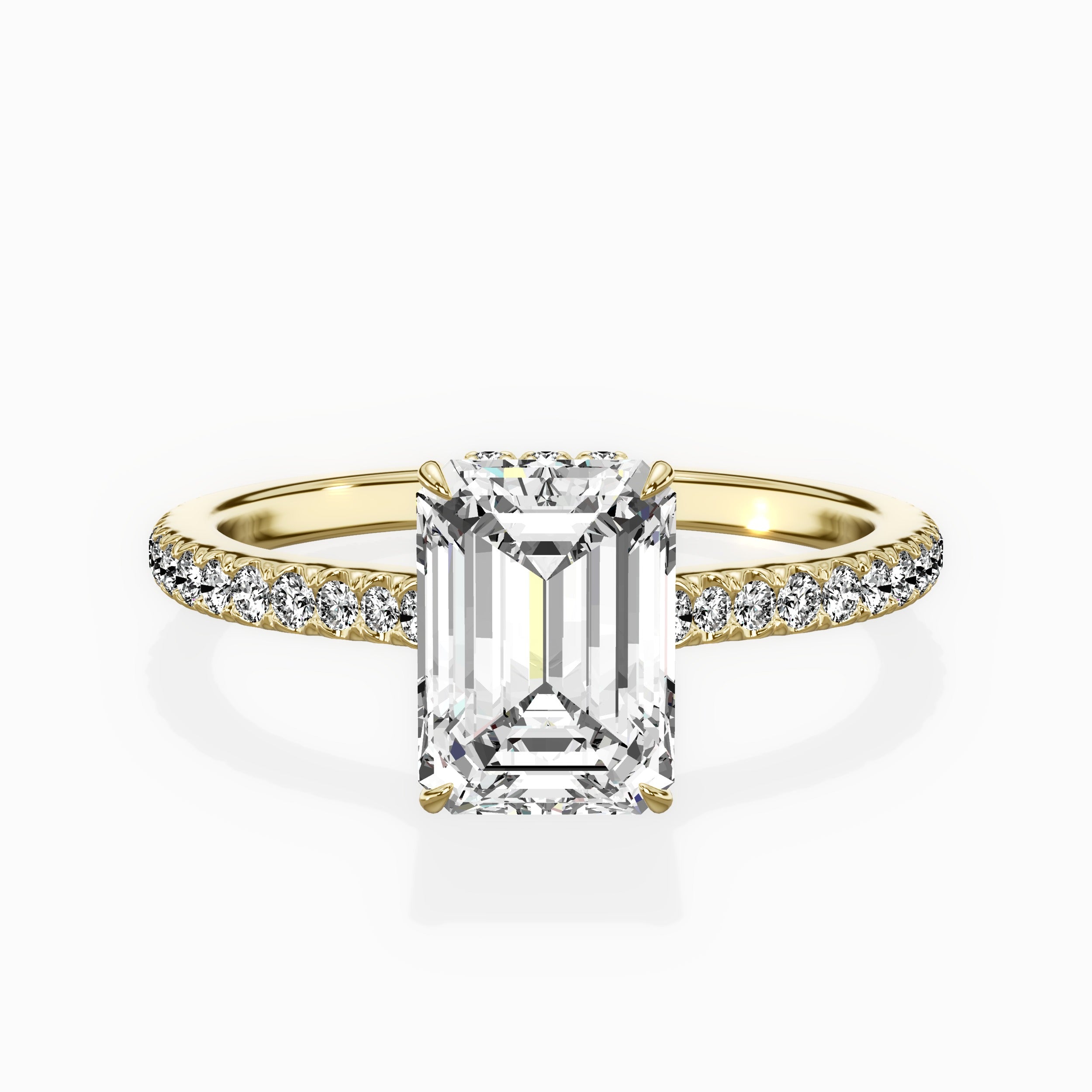 Pave Hidden Halo Engagement Ring