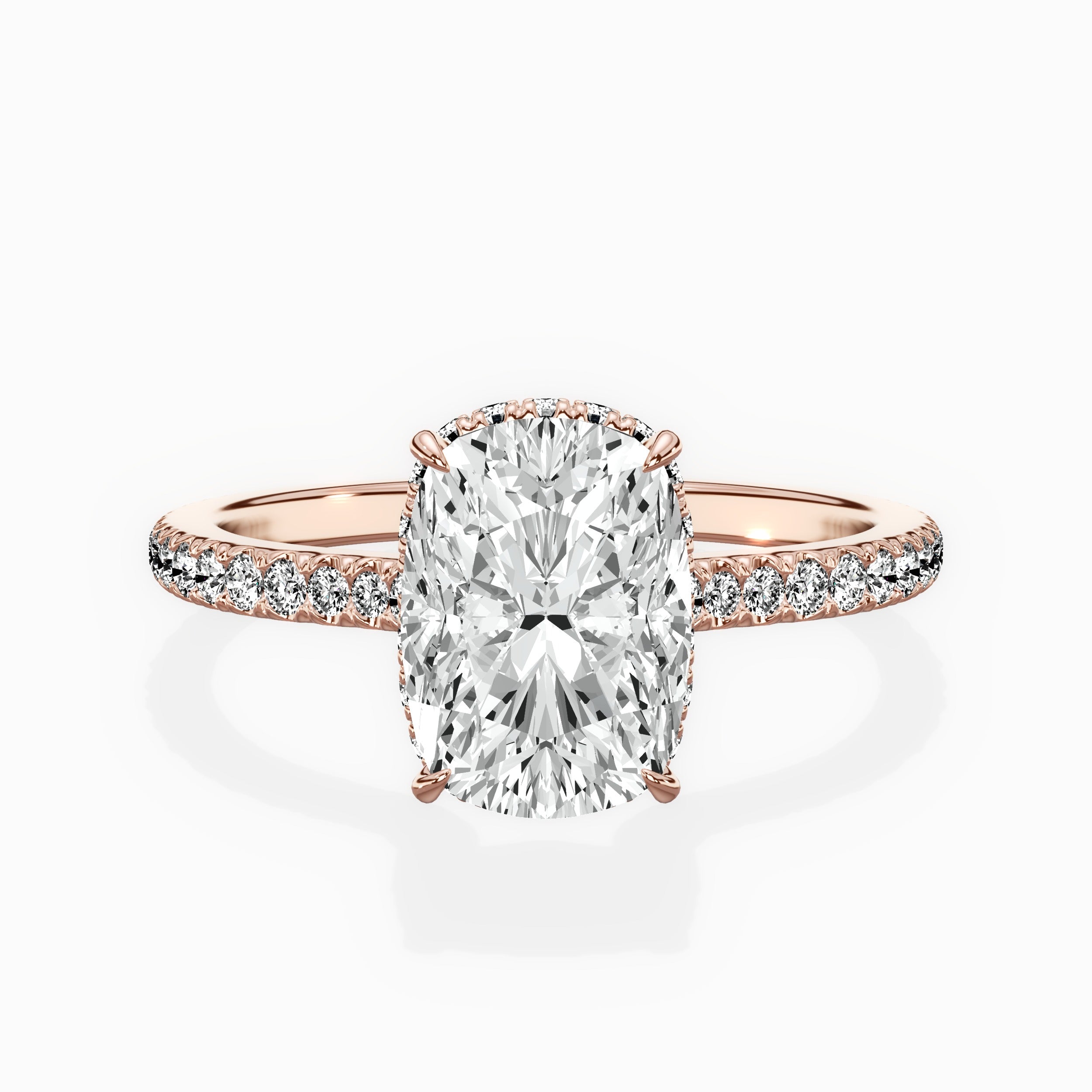 Pave Hidden Halo Engagement Ring