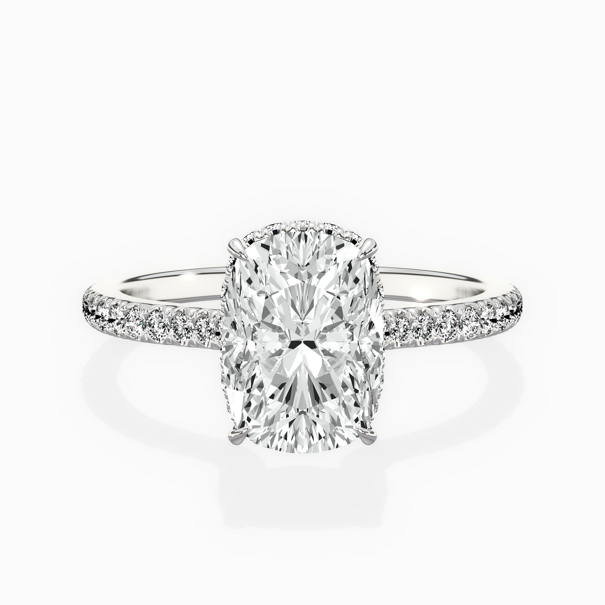 Pave Hidden Halo Engagement Ring